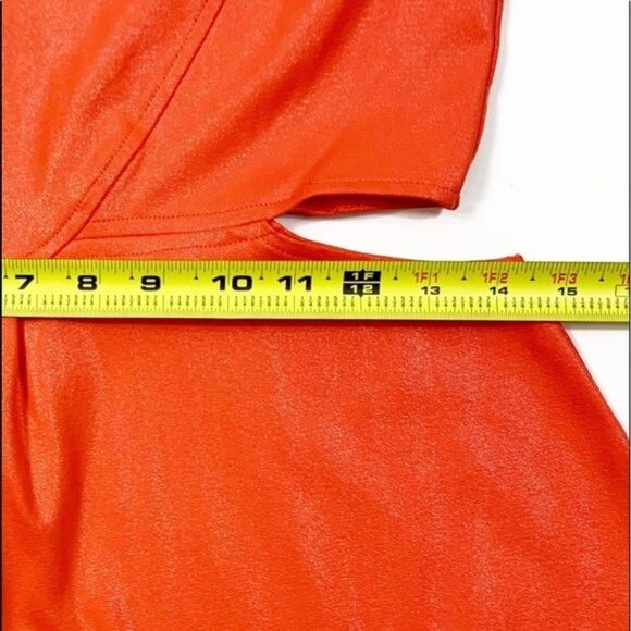 Leith Cutout Coral/Orange Shimmer Dress Size Small ASO Aria Pretty Little Liars - Picture 10 of 13